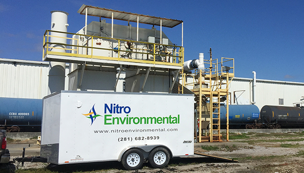 Nitro Environmental team performing thermal oxidizer maintenance and repair